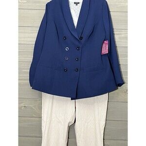 Jessica London Sophisticated Navy Blazer Womens 14 Classic Professional Tailored